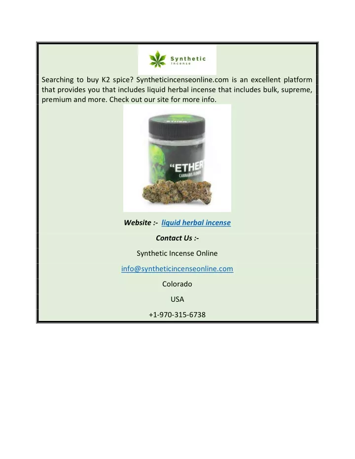 searching to buy k2 spice syntheticincenseonline