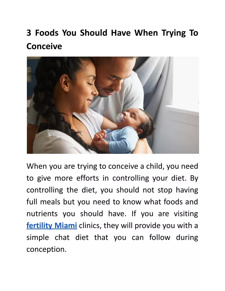 3 foods you should have when trying to conceive