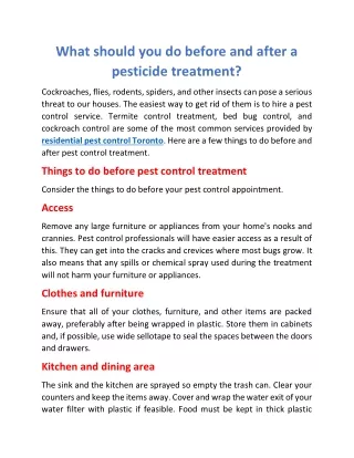 what should you do before and after a pesticide