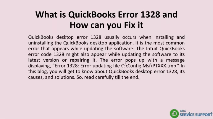 what is quickbooks error 1328 and how can you fix it