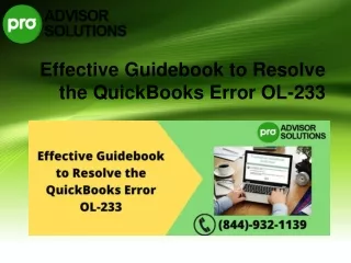 effective guidebook to resolve the quickbooks error ol 233