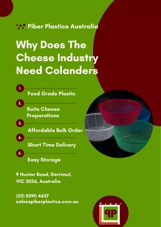 Why Does The Cheese Industry Need Colanders?