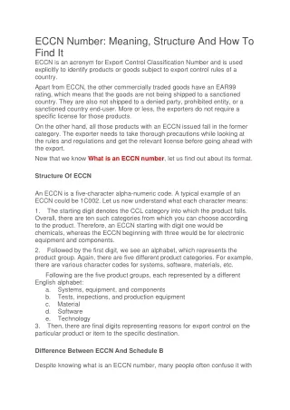 eccn number meaning structure and how to find