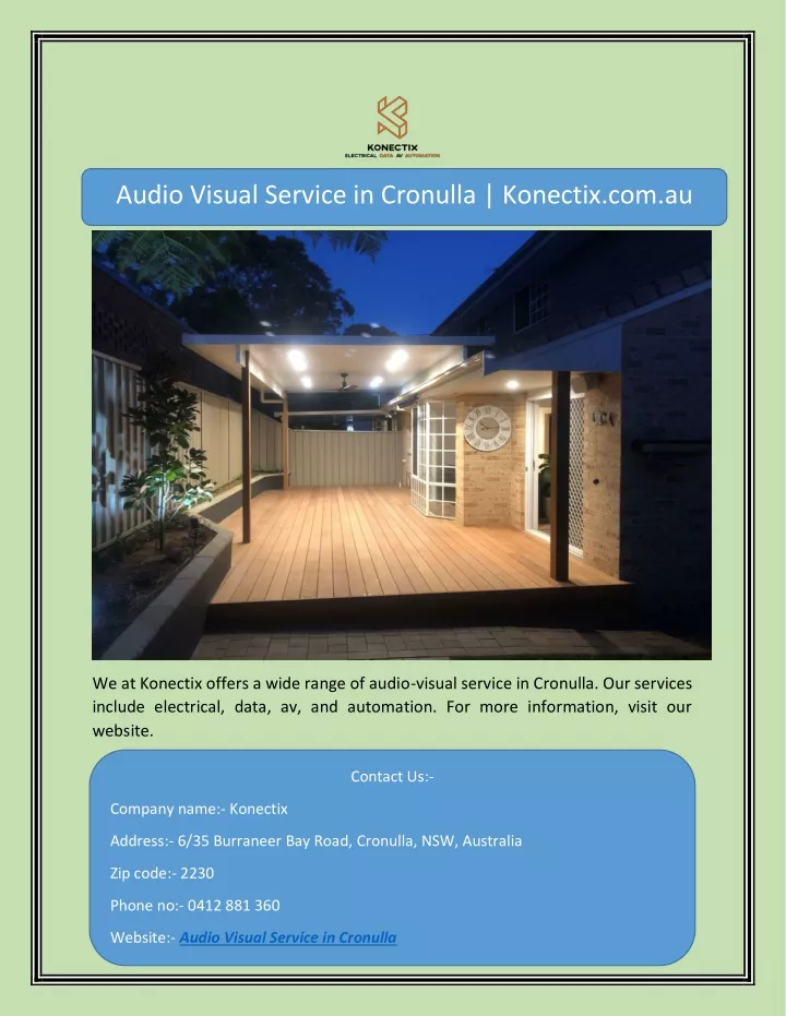 audio visual service in cronulla konectix com au
