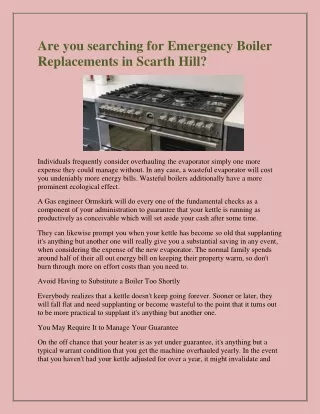 are you searching for emergency boiler