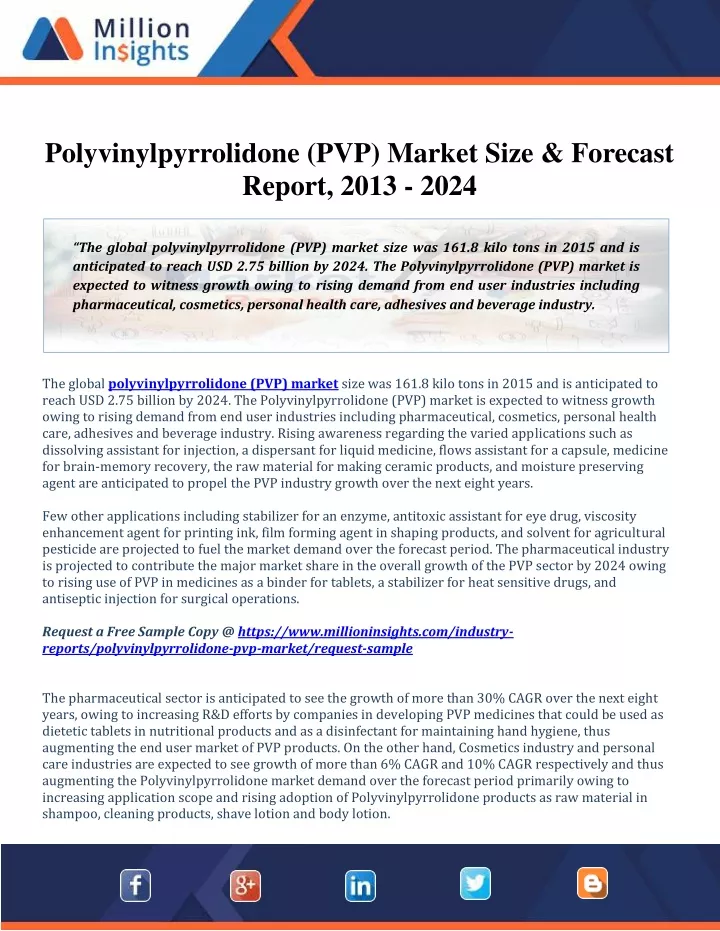 polyvinylpyrrolidone pvp market size forecast