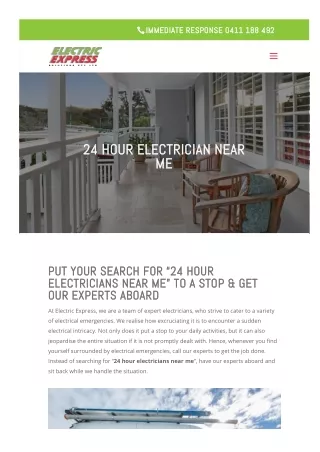 24 Hour Electrician Near Me