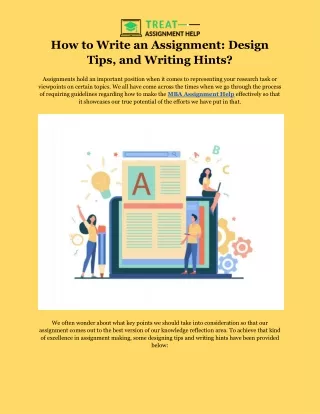 how to write an assignment design tips