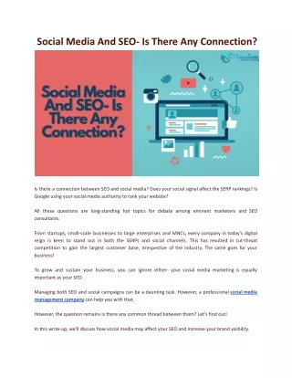 social media and seo is there any connection