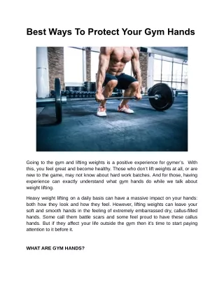 best ways to protect your gym hands
