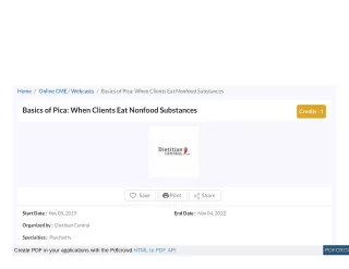 home online cme webcasts basics of pica when