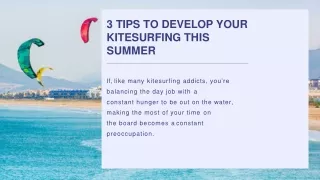3 Tips to Develop Your Kitesurfing This Summer