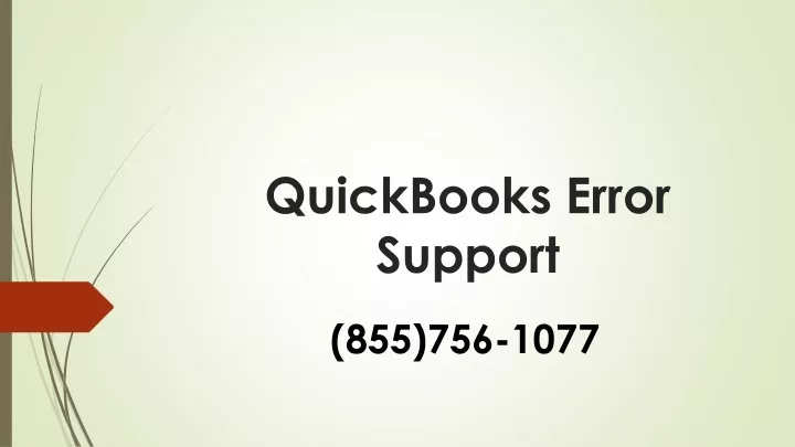 quickbooks error support