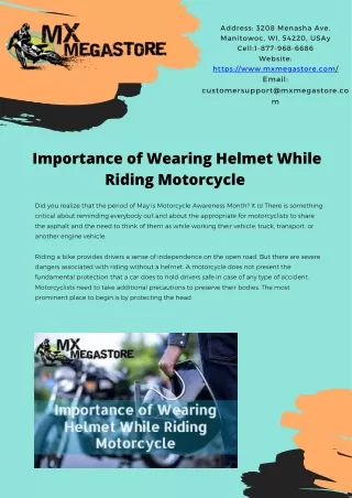 Importance of Wearing Helmet While Riding Motorcycle