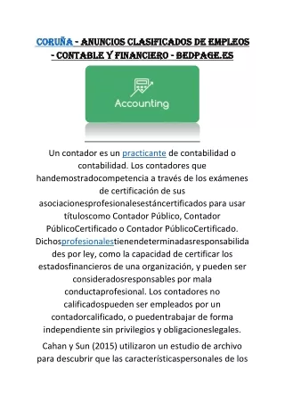 CORUNA.ACCOUNTING JOBS