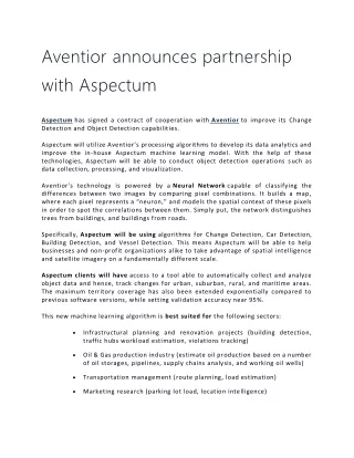 Aventior announces partnership with Aspectum