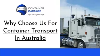 Find The Best Container Transport Service In Australia | Container Cartage