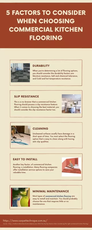 5 Factors To Consider When Choosing Commercial Kitchen Flooring - Infographics