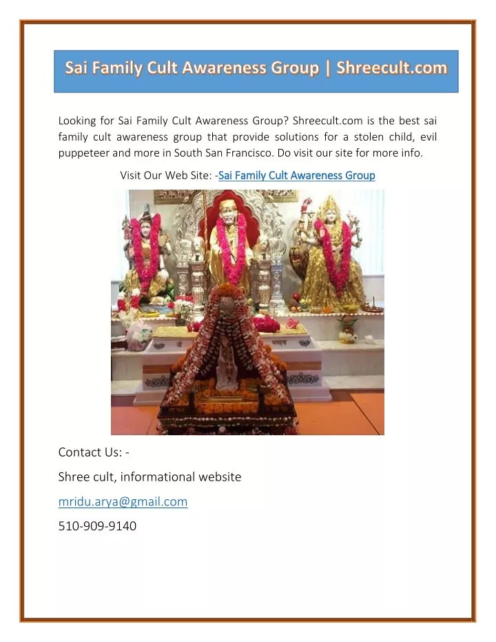 looking for sai family cult awareness group