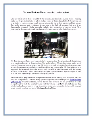 get excellent media services to create content