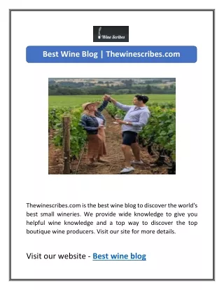 Best Wine Blog | Thewinescribes.com