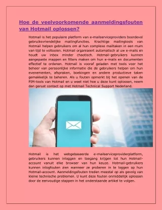 Hoe de veelvoorkomende aanmeldingsfouten van Hotmail oplossen