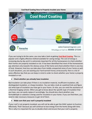 Cool Roof Coating How to Properly Insulate your Home