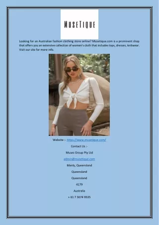Australian Womens Fashion Clothing Online  musetique.com