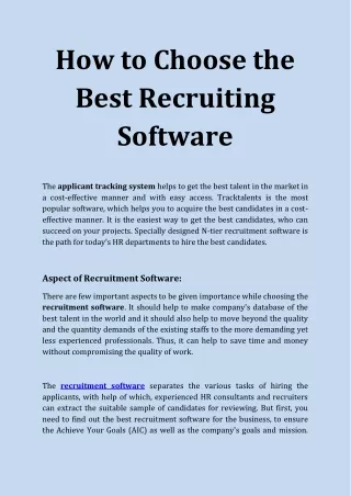 how to choose the best recruiting software
