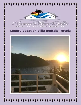 Luxury Vacation Villa Rentals Tortola