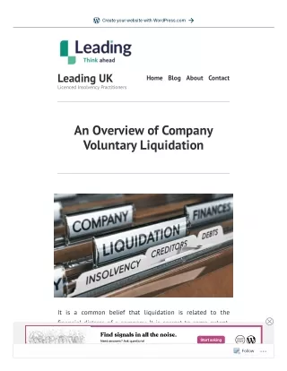 An Overview of Company Voluntary Liquidation