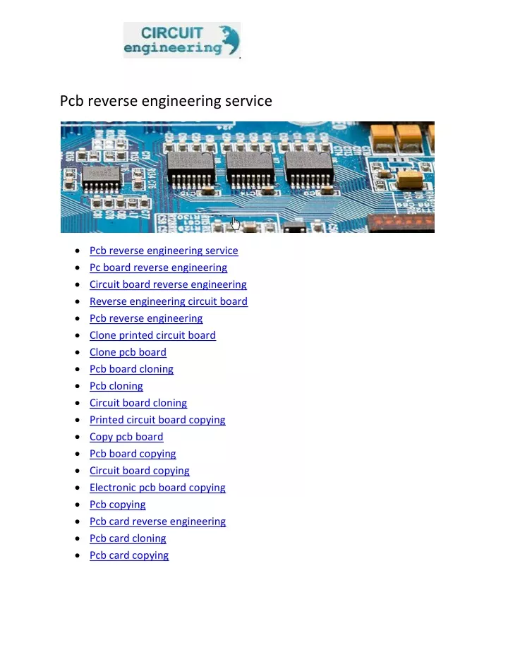 pcb reverse engineering service