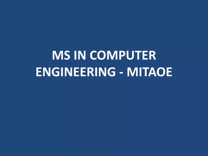 ms in computer engineering mitaoe