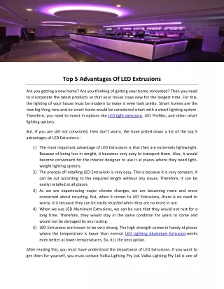 top 5 advantages of led extrusions