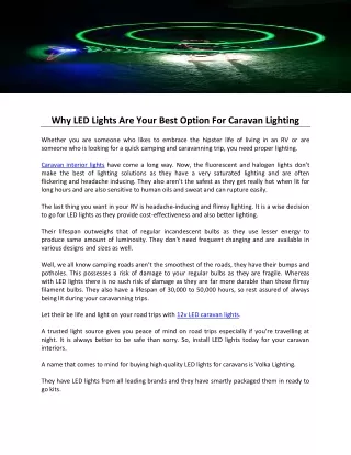 why led lights are your best option for caravan
