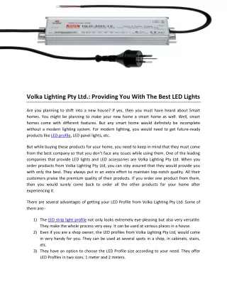 volka lighting pty ltd providing you with