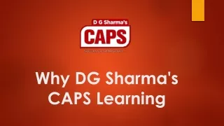 why dg sharma s caps learning