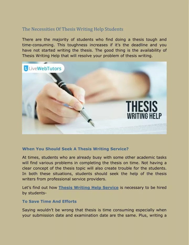 the necessities of thesis writing help students