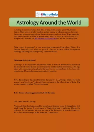astrology is a section that is from time to time