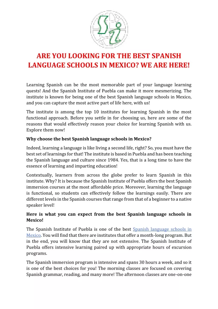 are you looking for the best spanish language