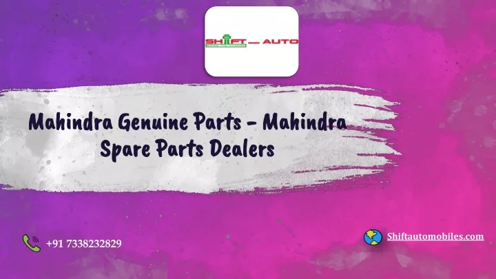 mahindra genuine parts mahindra spare parts dealers