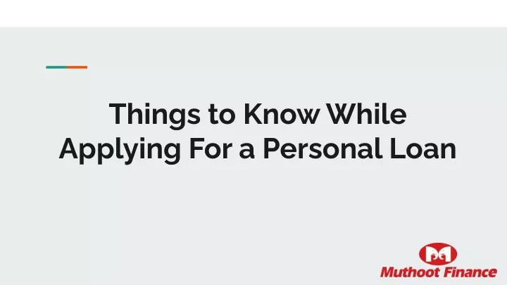 things to know while applying for a personal loan