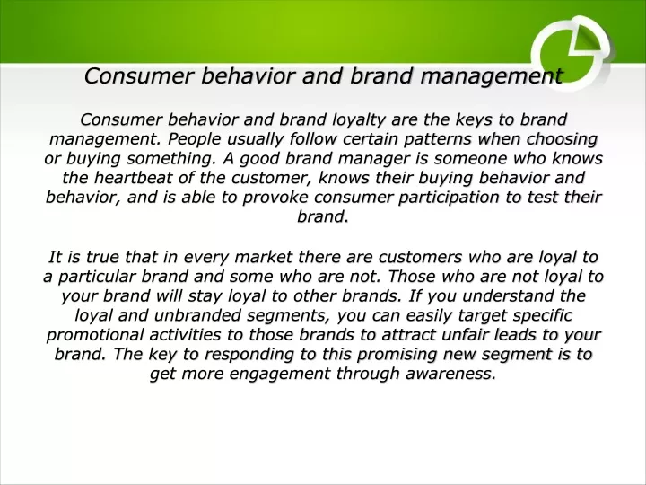 consumer behavior and brand management consumer