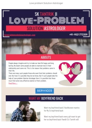 Love Problem Solution Astrologer Services (All Love Issue Solved)