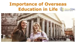Importance of Overseas Education in Life