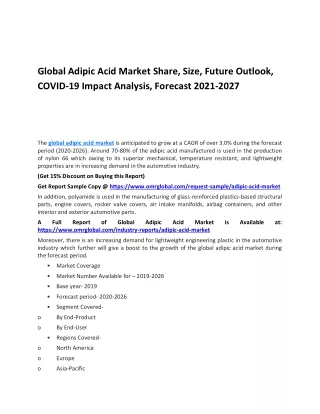 global adipic acid market share size future