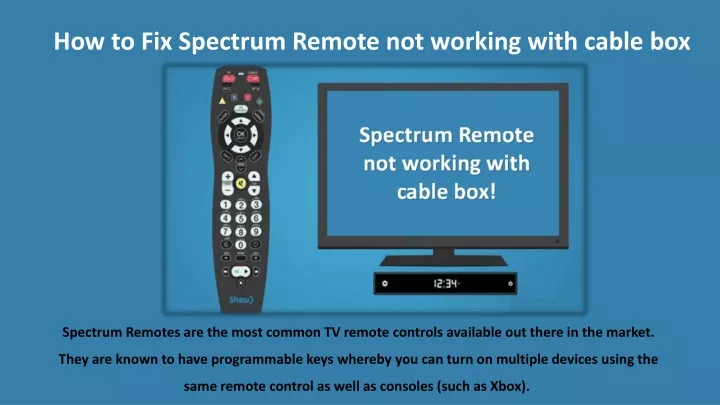 how to fix spectrum remote not working with cable
