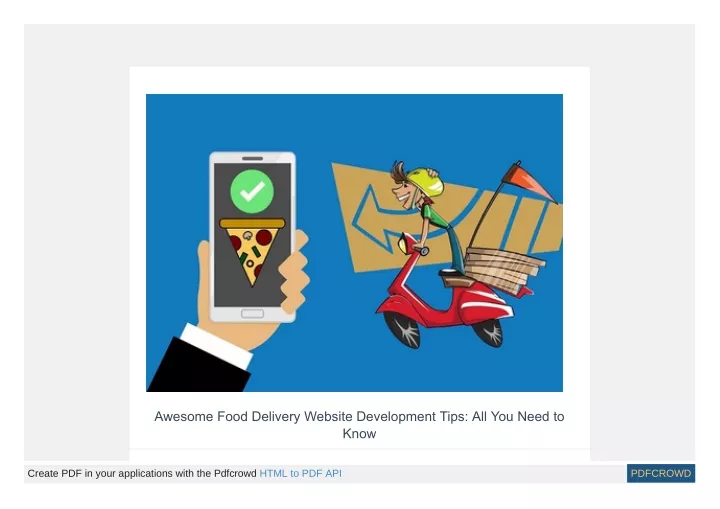 awesome food delivery website development tips