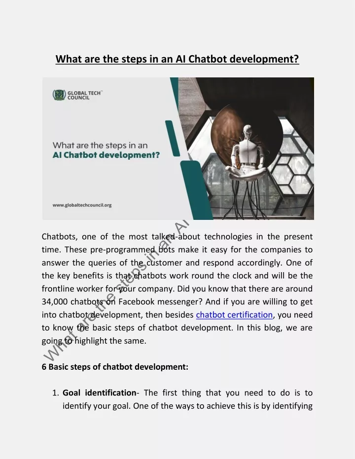 what are the steps in an ai chatbot development