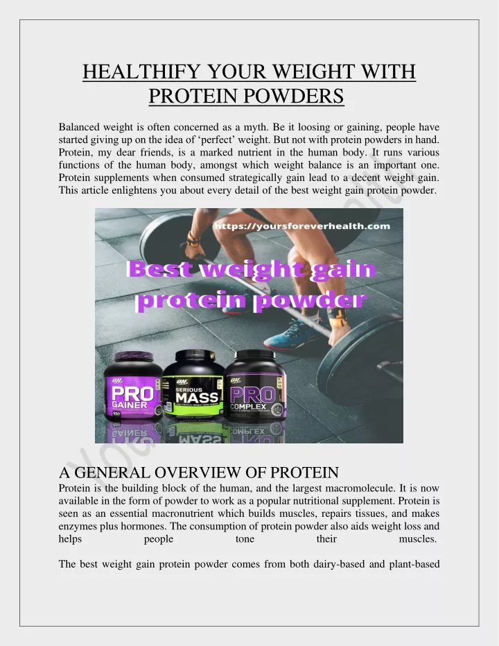 healthify your weight with protein powders
